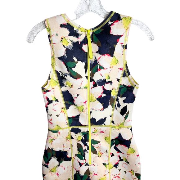 J Crew Floral Cove Surf Scuba Neoprene Bodycon Dress Casual SZ 00 - Picture 7 of 11